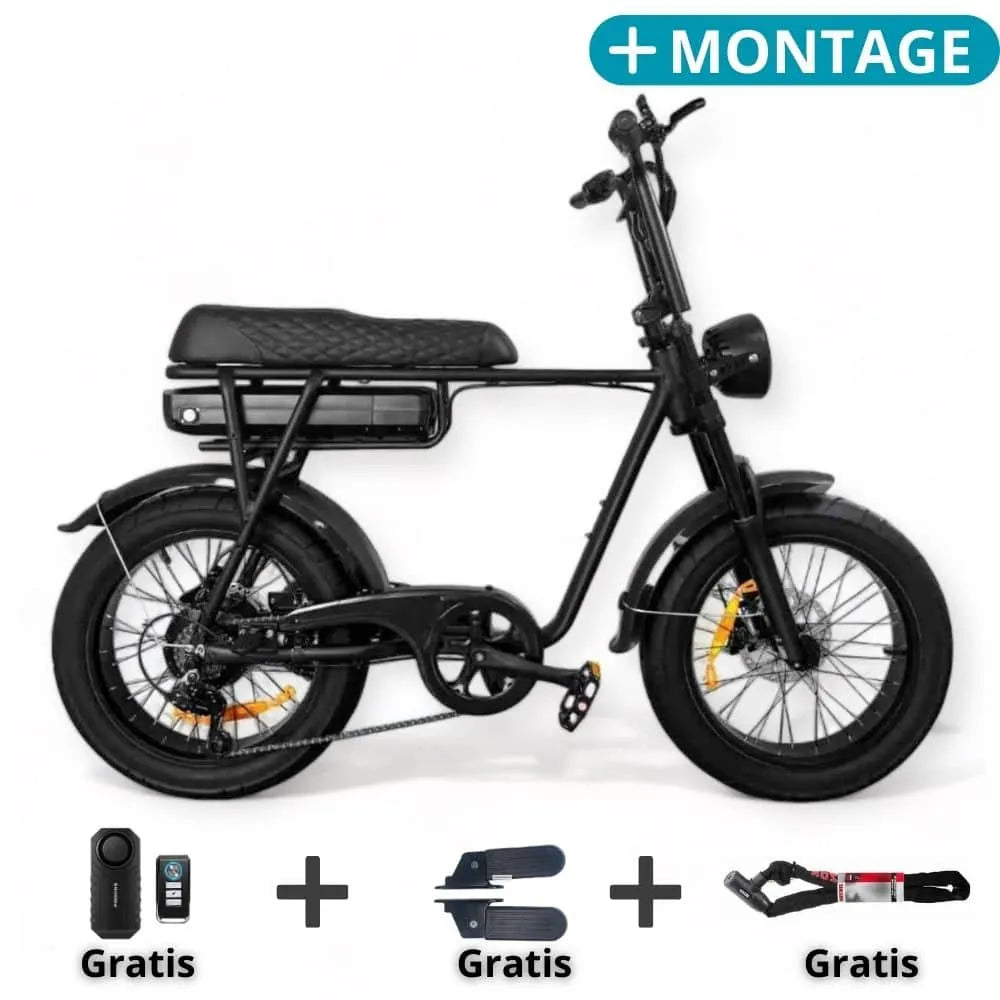 EB2 Fatbike Negru + Sistem de alarmă + Montaj gratuit