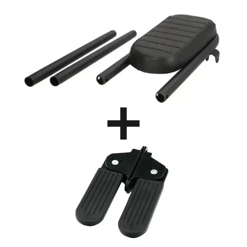 OUXI - Scaun pentru copii pe spate + Suporturi pentru picioare - Negru